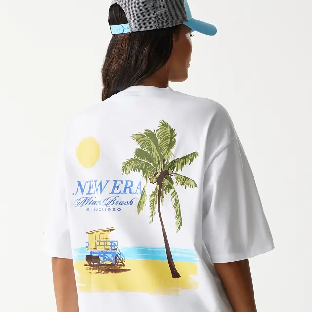 T-shirt Oversize New Era Vacation Graphic Blanc 3.webp