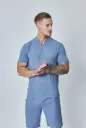 T-shirt uni effet Lin Bleu Jean