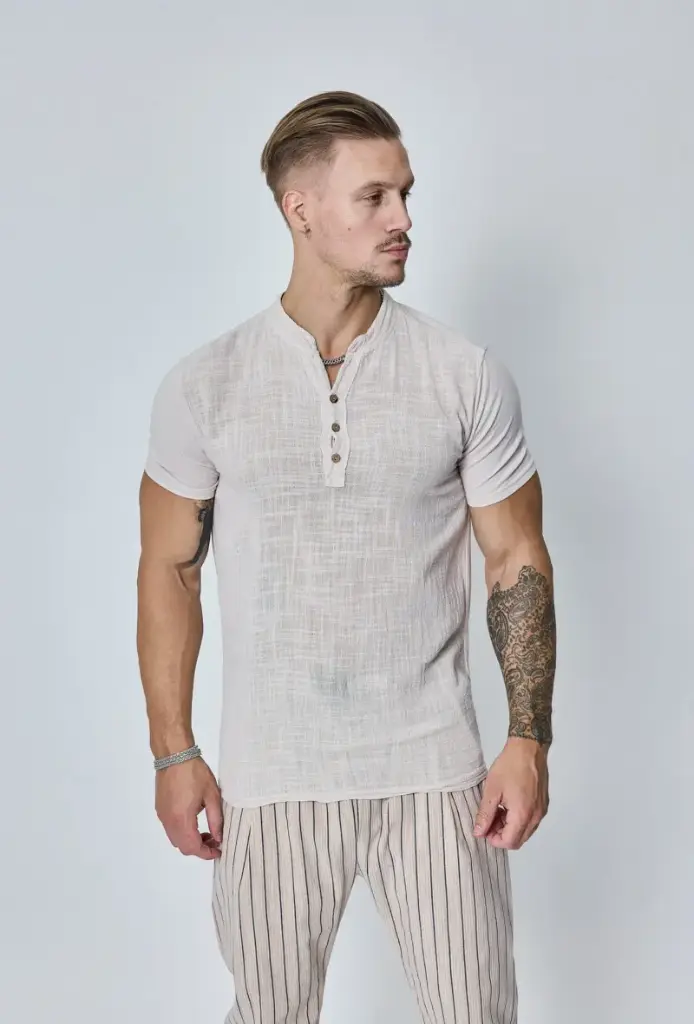 T-shirt uni effet Lin Beige