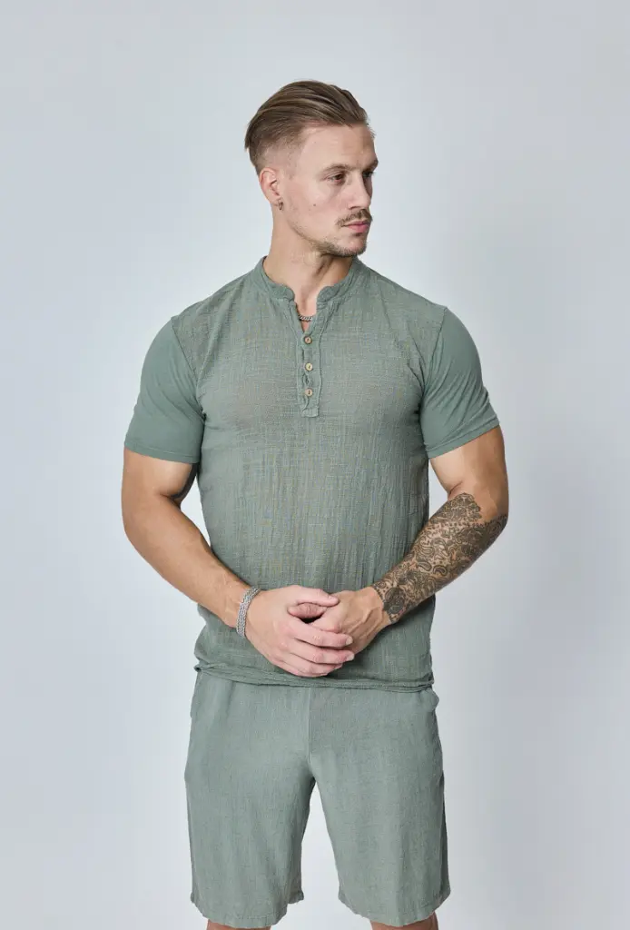 T-shirt uni effet Lin Kaki