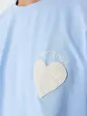 T-shirt large wicker heart - Bleu