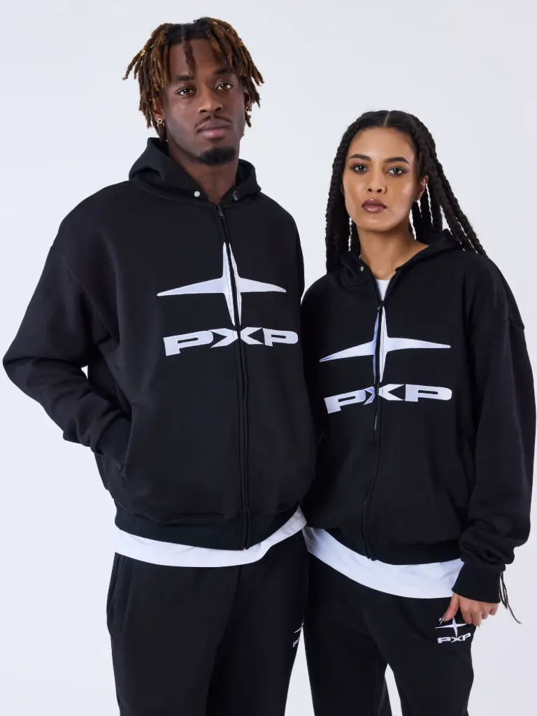 Sweat à capuche zippé unisexe Essentials Noir - BK