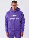 Sweat à capuche zippé unisexe Essentials Violet - AV