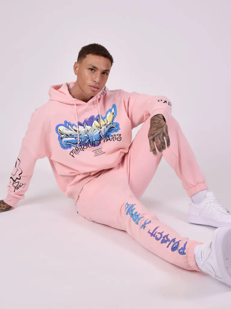 Jogging imprimé street art Rose 