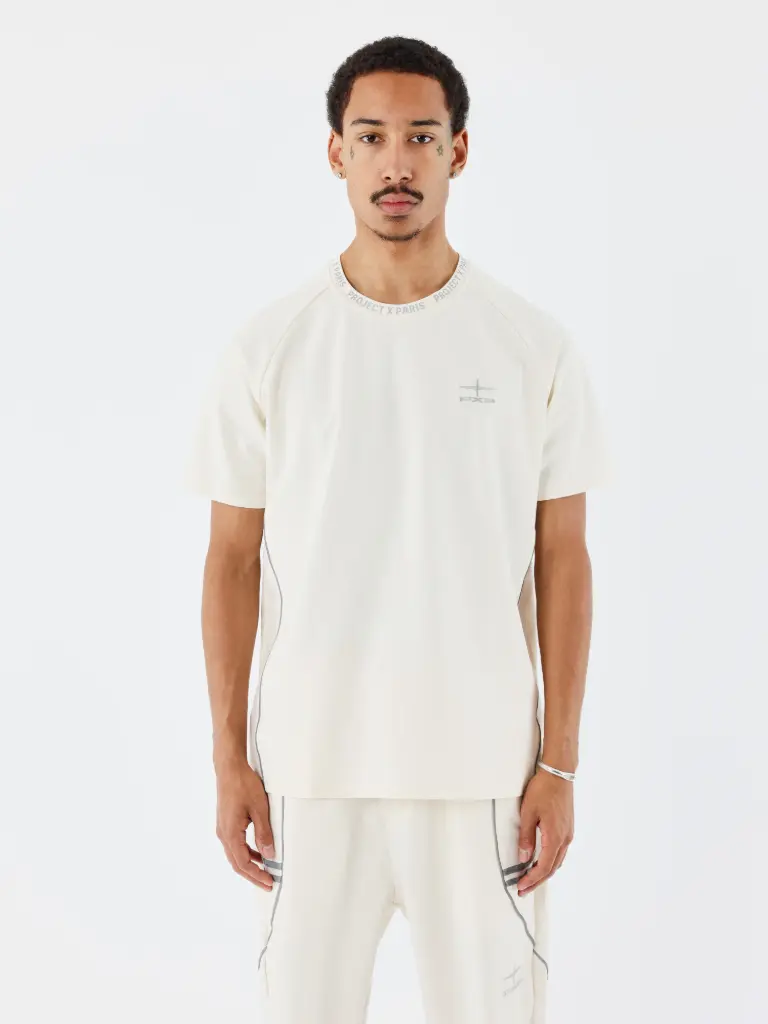 T-shirt large a détails réflechisant Craie