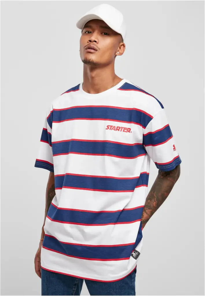 [ST027XS] Starter Logo Striped Tee (XS)