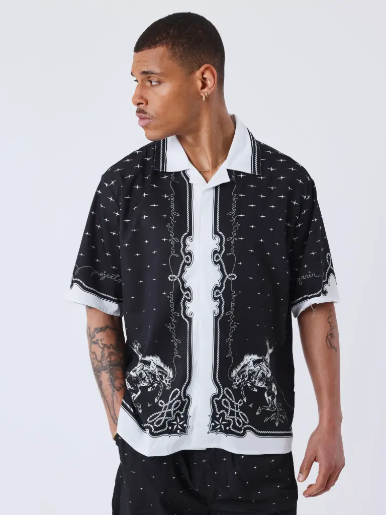 Chemise fluide western Noir - BK