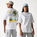 T-shirt Oversize New Era Vacation Graphic Blanc
