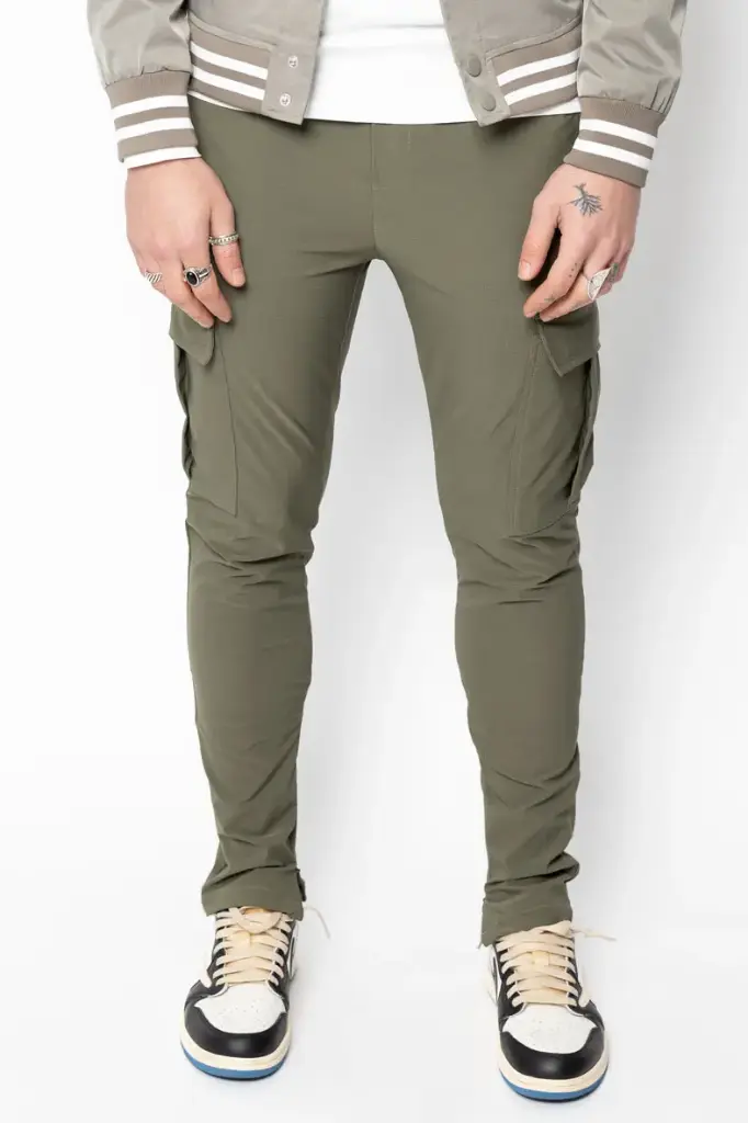 Pantalon cargo à poches Vert