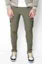 Pantalon cargo à poches Vert