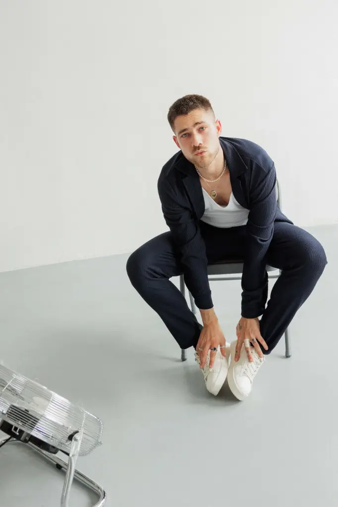 Pantalon plissé Navy