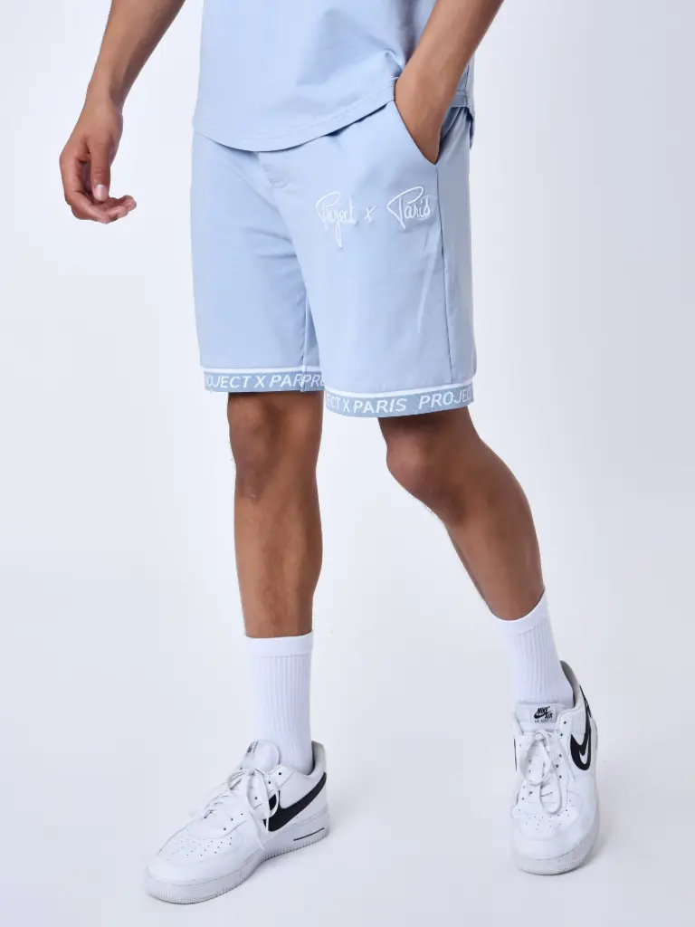Short a bandes élastiques Bleu Clair - LB