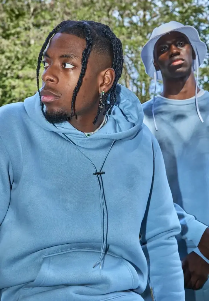 Sweat à capuche uni Bleu Ciel