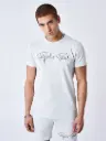 T-shirt basic broderie Signature Gris - LS