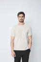 T-Shirt Uni avec Zip Beige