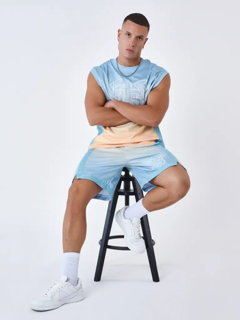 Débardeur style basketball Bleu Ciel-AQ2