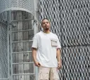 T-shirt oversize avec poche Beige