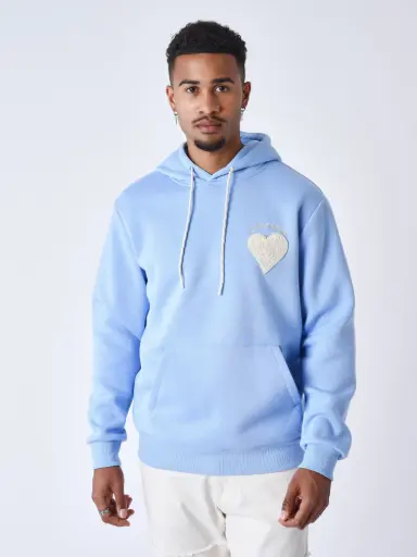Hoodie Wicker heart Bleu