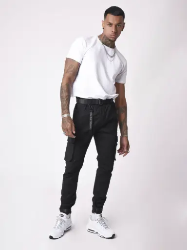 Jean Cargo poches et sangle de resserrement en bas