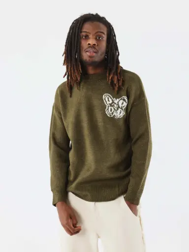 Pull Papillon Vert Olive