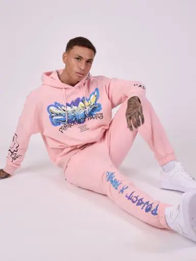 Jogging imprimé street art Rose 