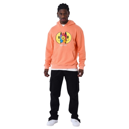 Hoodie broderie avec smiley sourire