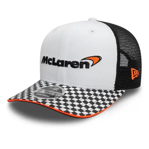 [60595710] Casquette 9FIFTY Original Fit Snapback McLaren Racing Checkered Visor Blanc