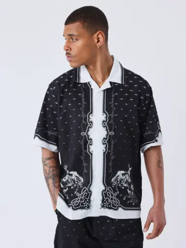 Chemise fluide western Noir - BK