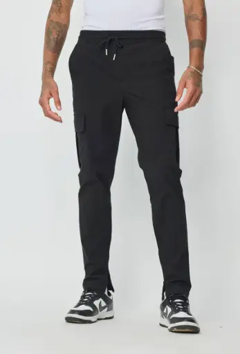 Pantalon cargo à poches Noir