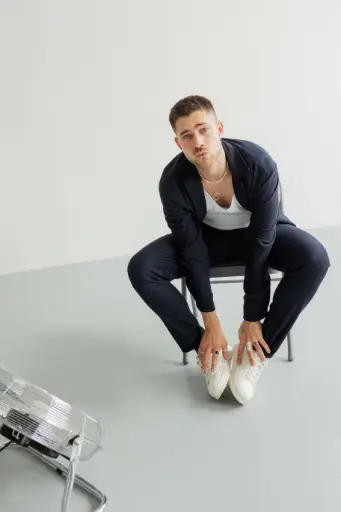 Pantalon plissé Navy