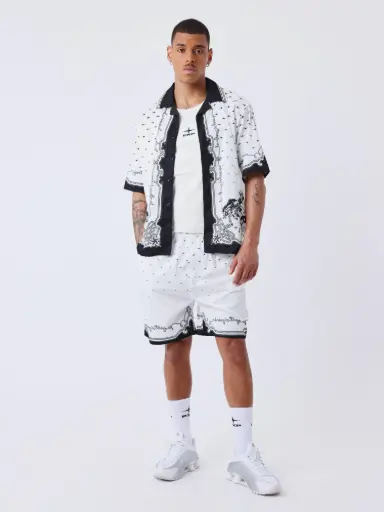 Short fluide western Blanc - W