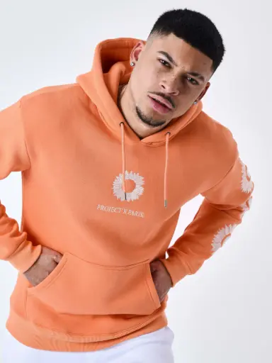 Sweat à Capuche Tournesol brodé Orange - NC