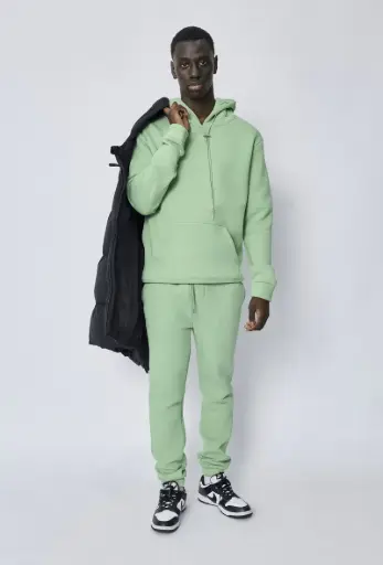 Sweat à capuche uni Vert