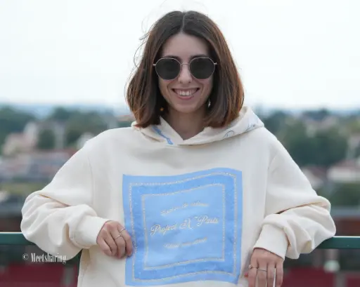 Sweat à Capuche Bandana Craie