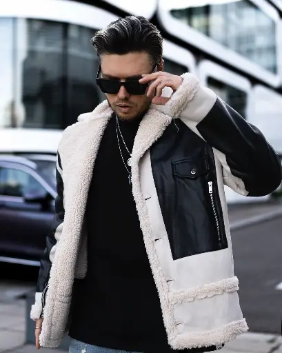 Veste bombardier aviateur Noir/Craie