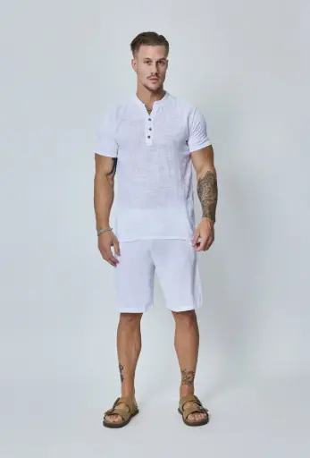 T-shirt uni effet Lin Blanc